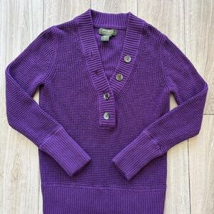 Eddie Bauer Deep Purple Button-Up Knit Cardigan size M
